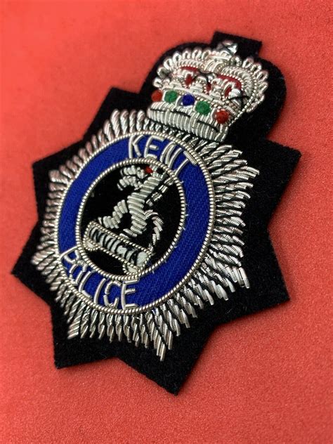 Kent Police Hat Badge Kent Police Hand Embroidered Bullion Wire Cap