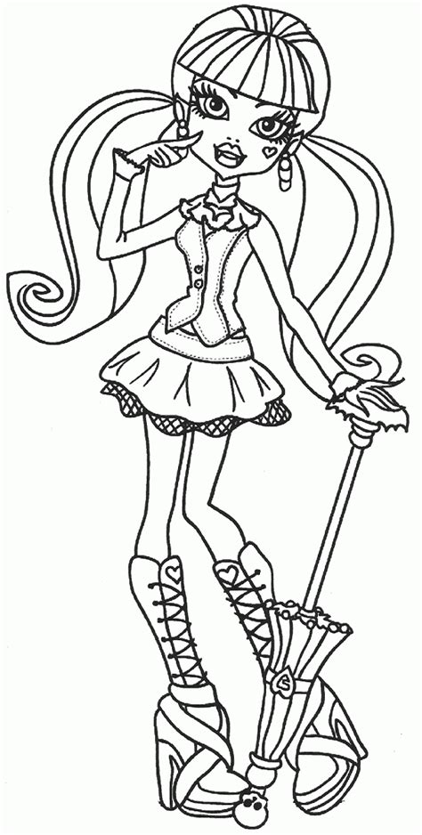 ⭐ free printable monster high coloring book. Monster High Draculaura Coloring Pages - Coloring Home
