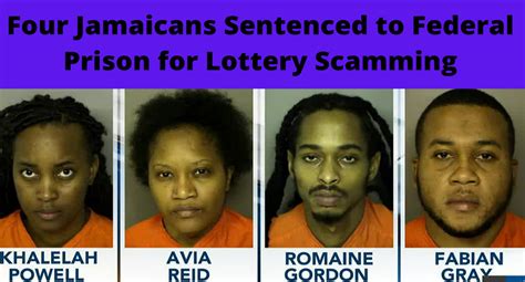 four jamaicans sentenced to federal prison for lottery scamming