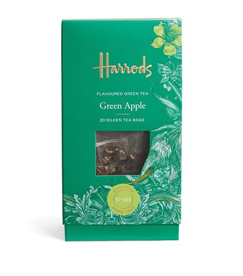 Harrods No103 Green Apple Flavoured Green Tea 20 Silken Tea Bags
