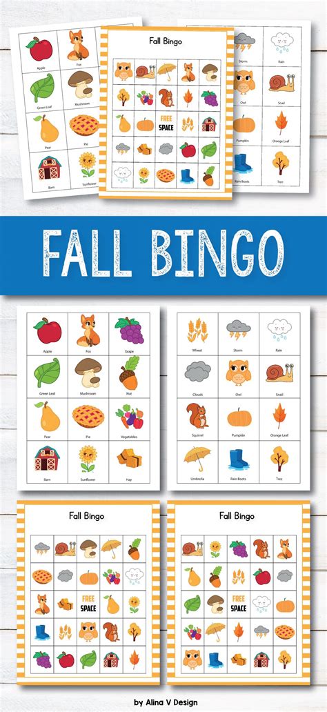 Printable Fall Bingo Cards Printable Bingo Cards