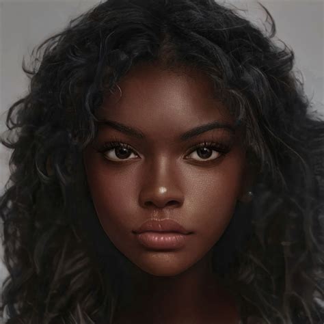 Digital Portrait Art Digital Art Girl Woman Face Girl Face Fantasy Drawings Black Art
