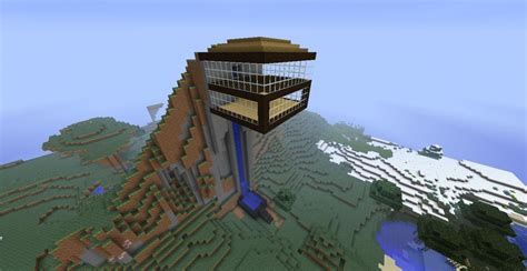 A minecraft survival house on water can be seen as a simple dock house, it is one of the cool minecraft houses that you can build. Mountain House Water Elevator Minecraft Project