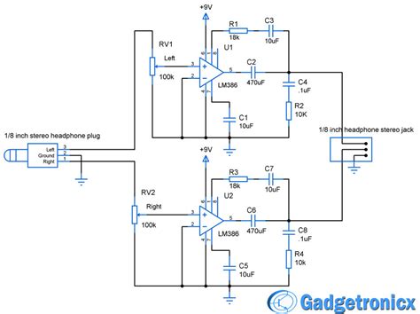 Headphone Amplifier Circuit Gadgetronicx
