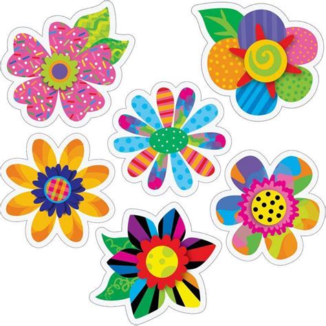 Poppin Patterns Spring Flowers 6 Designer Cutouts In Flower Printable