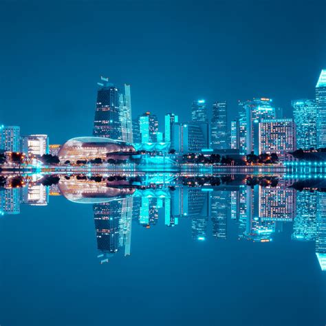 City Skyline Wallpaper 4k Singapore Blue Hour Night Life