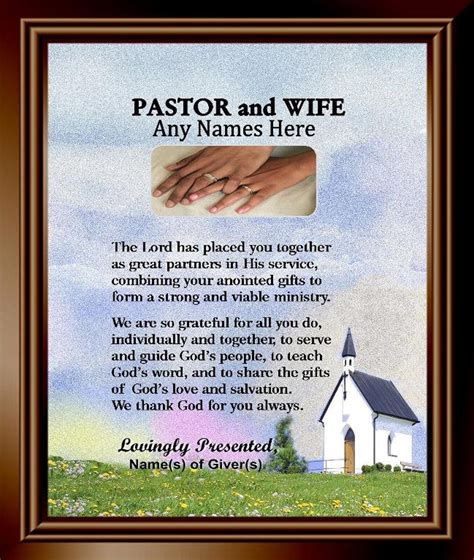 Pastor And Wife Pastor And First Lady Personalized Appreciation Anniversary Gift Ebay