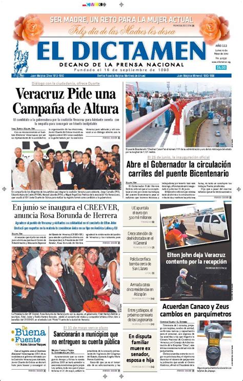 Periódico El Dictamen México Periódicos De México Edición De Lunes