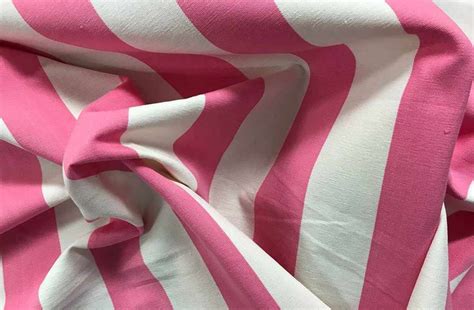 Pink White Striped Fabric Pink Stripe Cotton Fabrics Striped Fabrics Pink Stripes Cotton