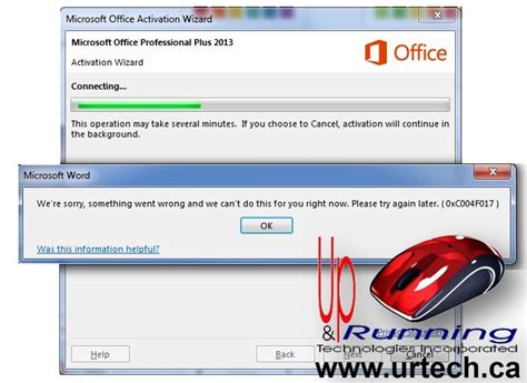 Solved Microsoft Office 2013 Activation Error 0xc004f017 Up