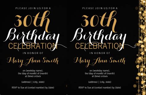 Find 30th birthday invitations and 30th birthday party invitations to kick off the festivities. elegant 30th birthday party invitation download