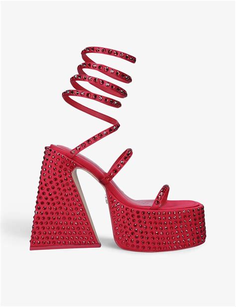 Naked Wolfe Magic Open Toe Leather Platform Sandals In Red Lyst Canada