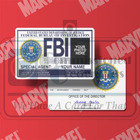 Custom Fbi Id Marvel Commissioned Credentials