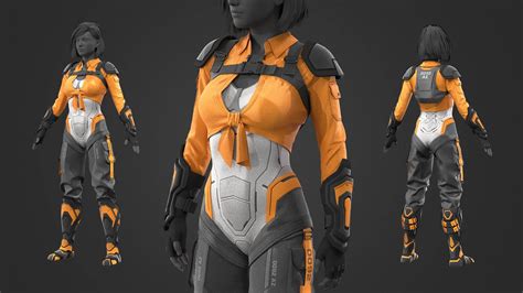 Sci Fi Female Outfit 3d Model By Abuvalove
