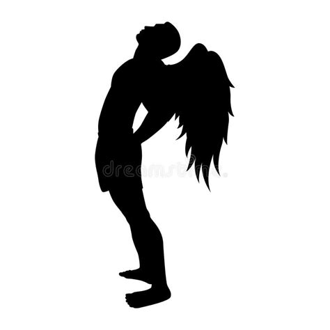 Male Angel Silhouette Vector Stock Vector Illustration Of Concept