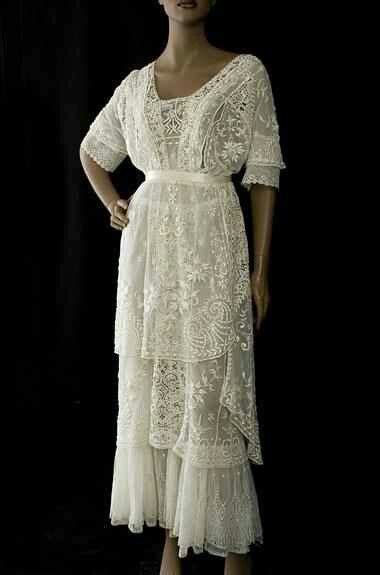 Tea Dress 1912 Lace Dress Vintage Tea Dress Edwardian Clothing