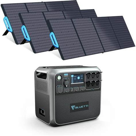 Bluetti Portable Power Station Ac200p With 3 200w Solar Panels 2000wh