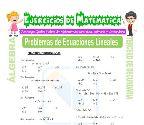 Problemas De Ecuaciones Lineales Para Tercero De Secundaria 368