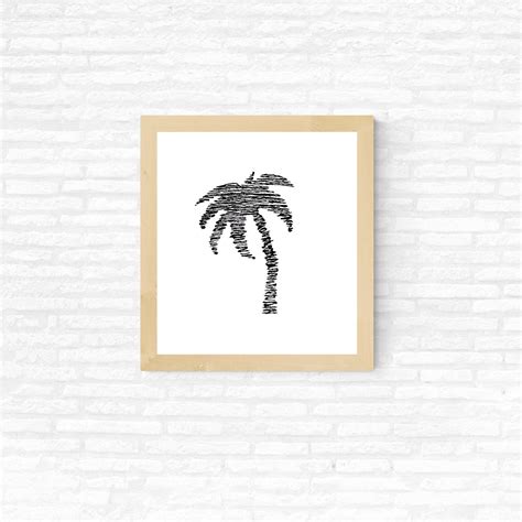 Minimalist Palm Tree Line Art Etsy