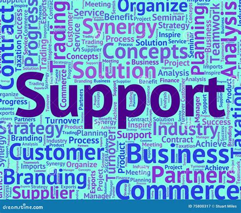 Support Word Indicates Supporting Wordcloud And Text Stock Illustration