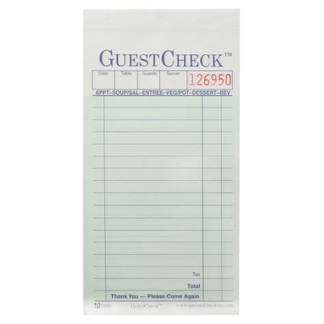 Guest Check Pad Numbered 2 Part 14 Lines Yellow Paper Lionsdeal