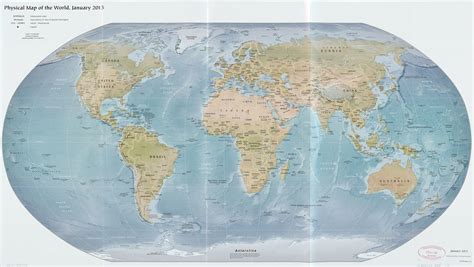Physical Map Of The World January 2015 Library Of Congress