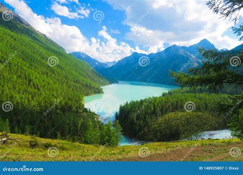 Picturesque View Of Blue Kucherla Lake Altai Mountains Stock Image