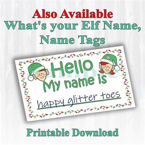 Whats Your Naughty Elf Name 8 X 10 Etsy Canada