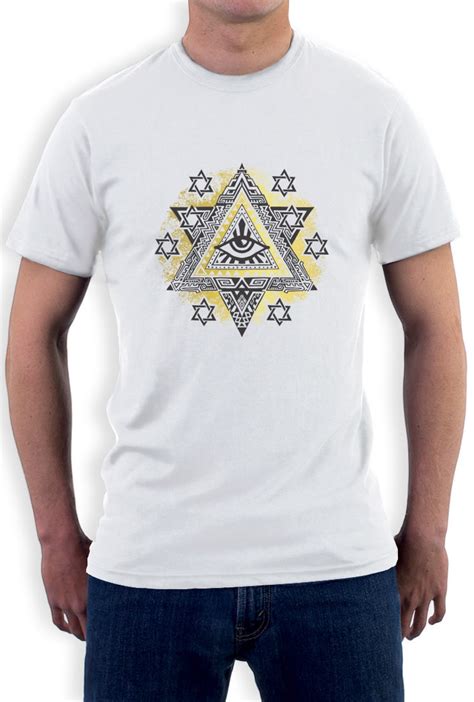 Star Of David T Shirt Gold Eye Jewish Symbol Icon Aztec Print Fashion Tee Top Ebay