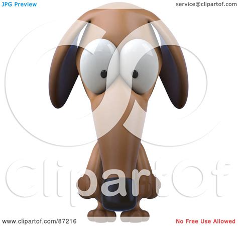 Royalty Free Rf Clipart Illustration Of A 3d Brown Pookie Wiener Dog