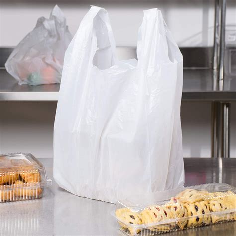 Carry Out Plastic Bag White Plain T Shirt Bag 115x65x21