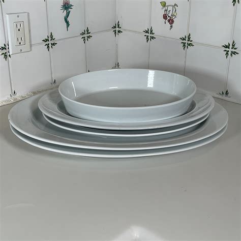 5pc White Serving Platters