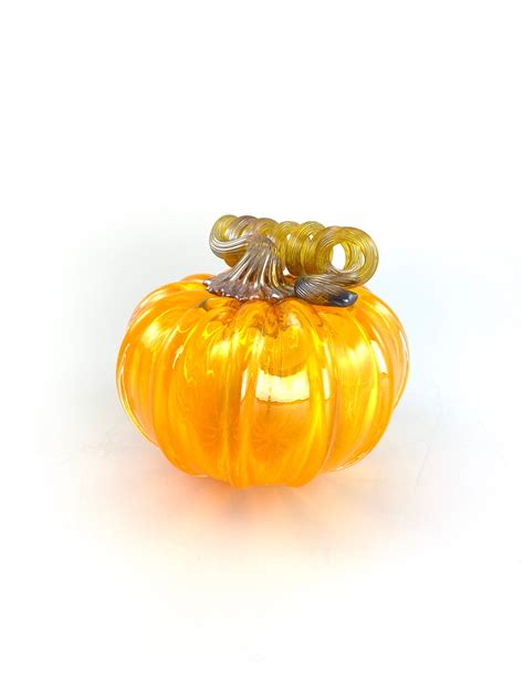 Small Glass Pumpkin - 3.5” - Light Orange