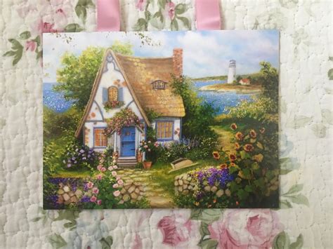 Cottage By The Sea Art Print Seaside Cottage Print Etsy France