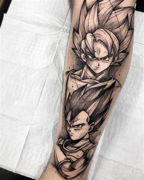 Goku And Vegeta Tattoo Done By Gtakazone Visit Animemasterink For The