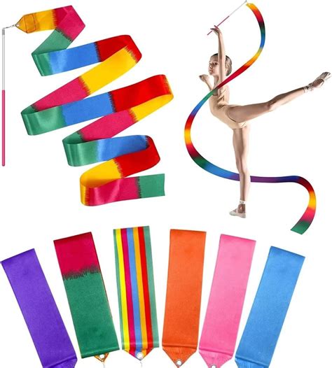 Rosewinec 6pcs Rhythmic Dance Ribbons787 Inch Gymnastics Ribbon