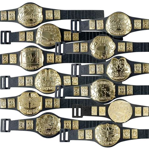 Complete Set Of 12 Championship Belts For Wwe Wrestling Action Figures