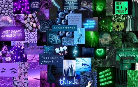 Blue Aesthetic Collage Wallpaper Laptop - Handmade Chic