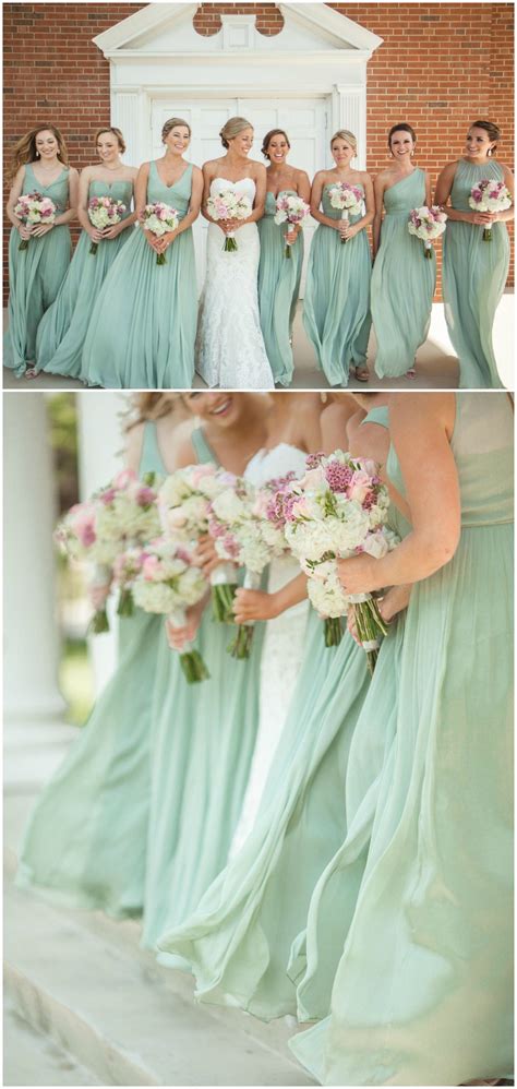 Southern Bridal Party Pastel Green Bridesmaid Dresses