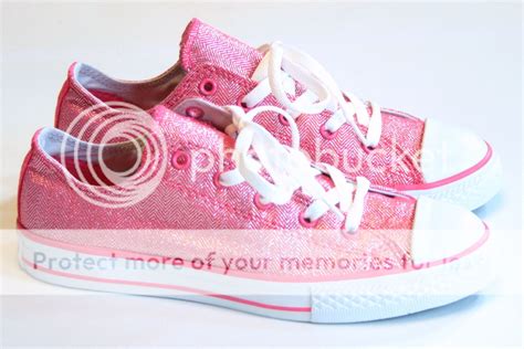 Converse All Star Glitter Sparkle Pink Junior Womens Athletic Sneakers 4