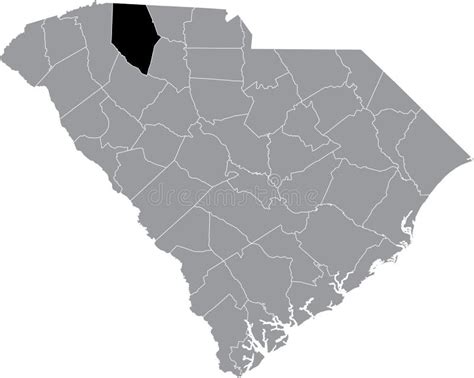 Location Map Of The Spartanburg County Of South Carolina Usa Stock