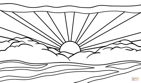 Free Sunrise Coloring Pages