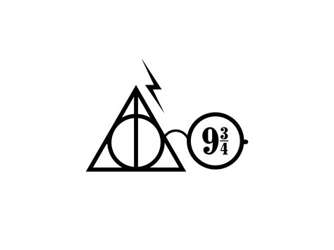 the deathly hall logo is shown in black and white, with lightning