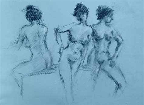 Connie Chadwell S Hackberry Street Studio Nudes On Aqua Paper