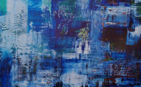 Tapetum Lucidum I Painting By Richard Heys Blue Abstract Art
