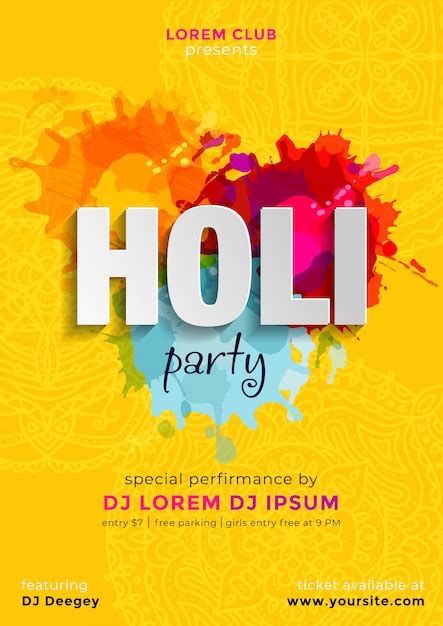 Indisches Fest Der Farben Happy Holi Feier Holi Club Party Der Farben