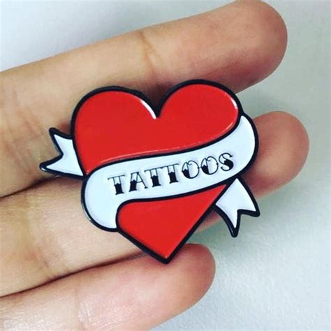 Love Tattoos Soft Enamel Pin I Heart Tattoos T For Etsy Canada
