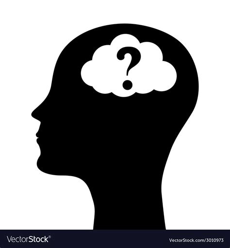 Human Head Silhouette With A Question Mark Vector Image