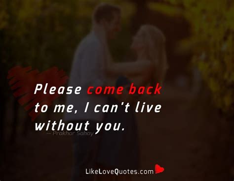 Please Come Back To Me Without You Quotes