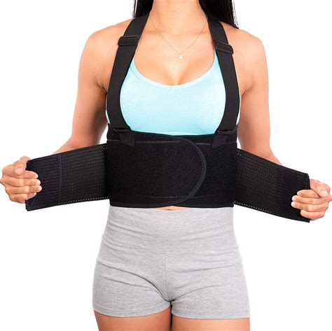 Lower Back Brace With Suspenders Lumbar Support Wrap